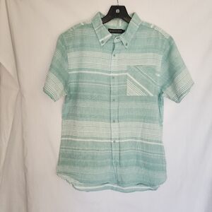 United By Blue Cotton Hemp Striped Button Down Ridgerunner Shirt M Costal